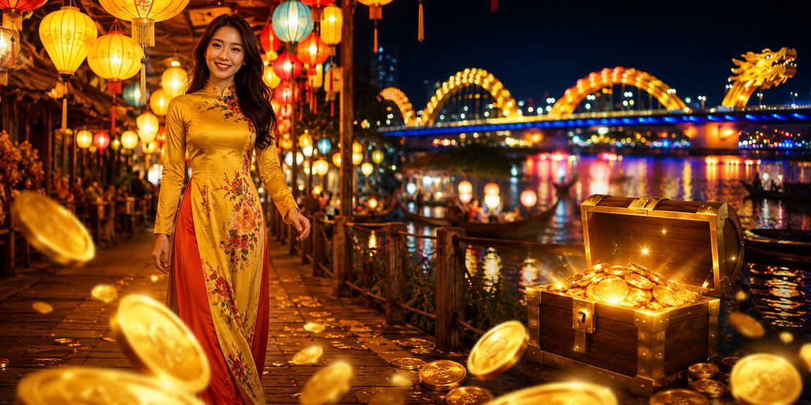 Không khí chợ đêm Đà Nẵng với xổ số và trò chơi may mắn trực tuyến